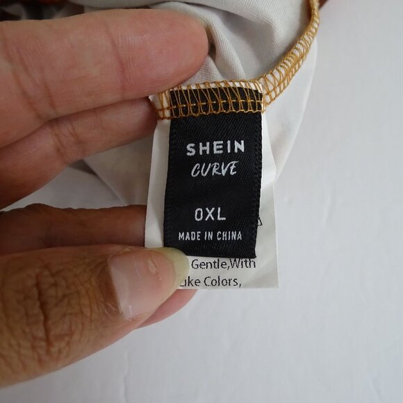 Shein Curve Retro Floral Brown 2-Pc Crop Top and Pull-on Skirt Women Size OXL 12 - Picture 6 of 14